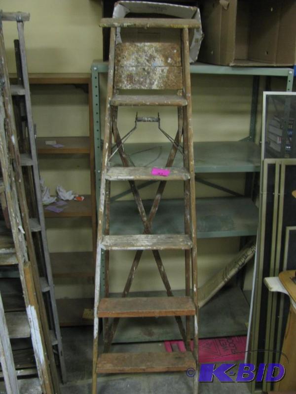 vintage wooden ladder well used wou...