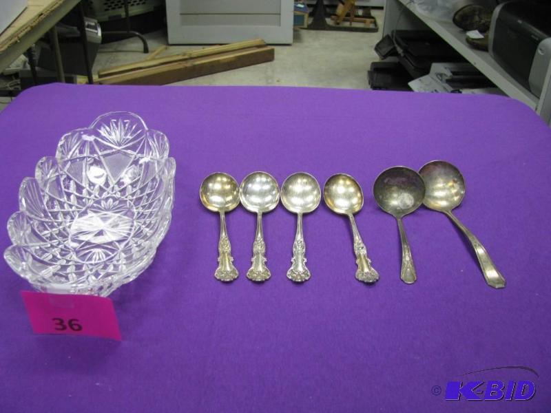 crystal serving dish 4 silverplate ...