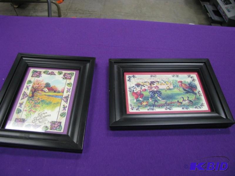 two framed easter cards...