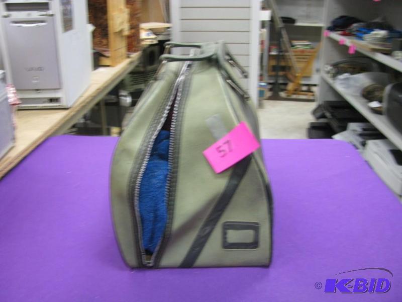 vintage bowling bag with ball, shoe...