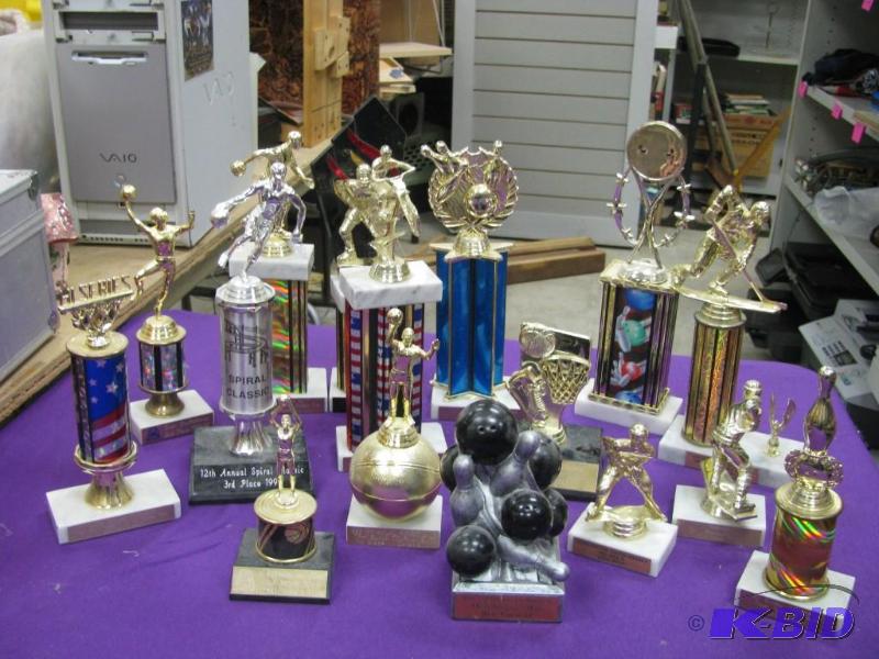 large collection of 16 misc trophie...