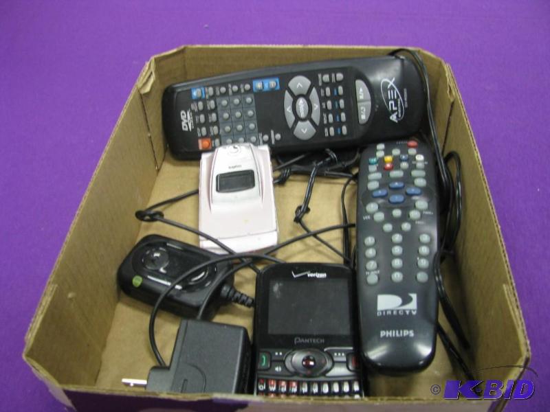 two cell phones and remotes Verizon...
