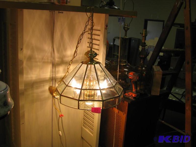 nice hanging light lead glass and b...