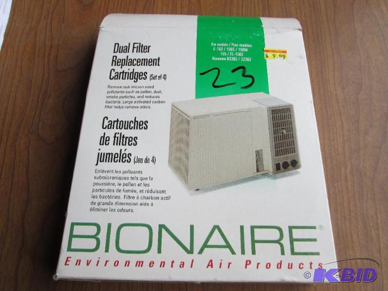 lot 131 image: Bionaire dual filter cartridges air...