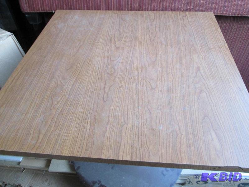 lot 136 image: Square top table with very solid me...