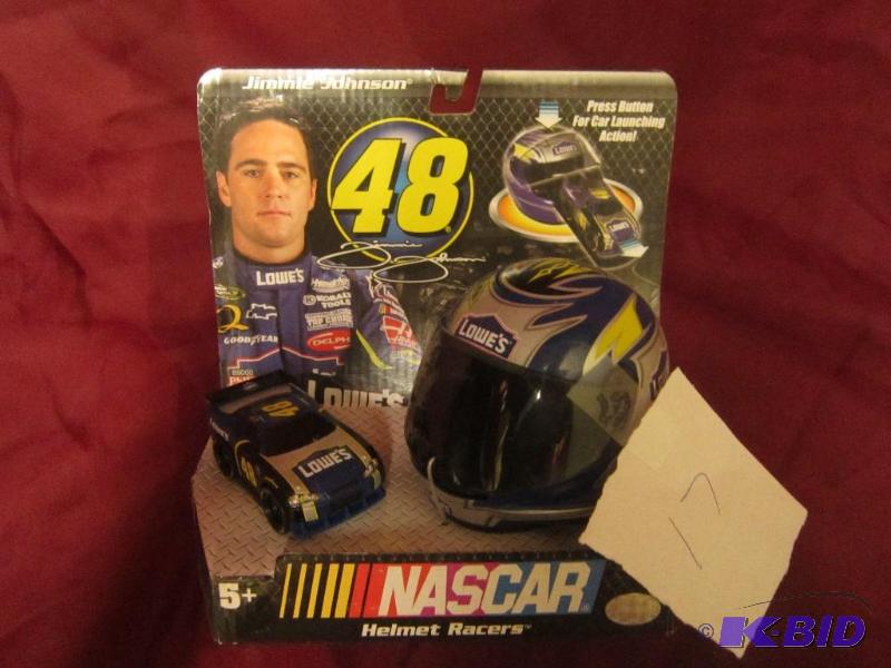 lot 17 image: NASCAR Jimmie Johnson 48 helmet rac...