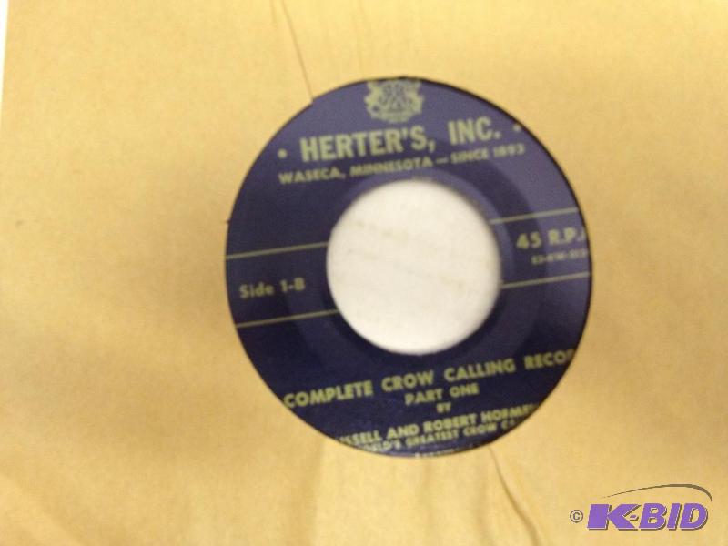 lot 75 image: Herters INC, Waseca, MN Complete Crow Calling Record 45 RPM