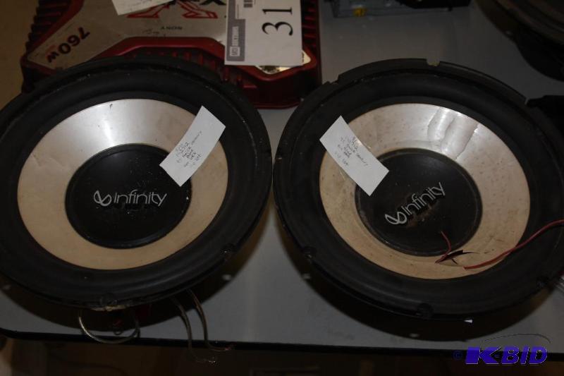 lot 27 image: Lot of (2) Infinity Speakers, outsi...