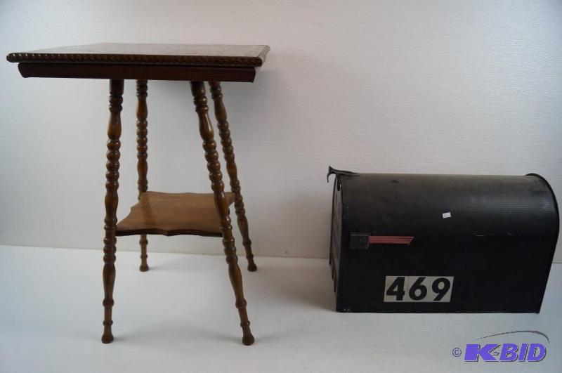 mail box and a end table