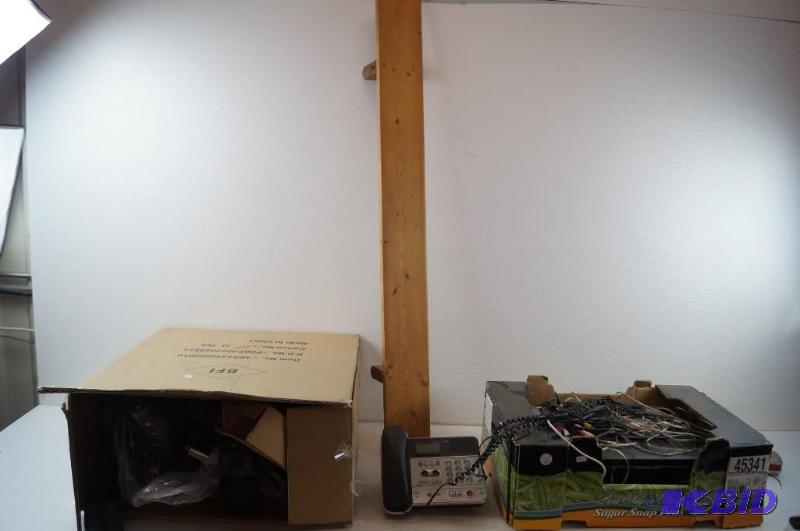 chair, shelf, phone, and stereo receiver