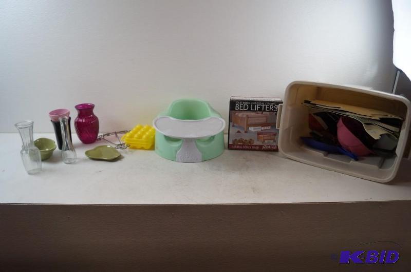 vases, chair, bed lifters, rubber mats