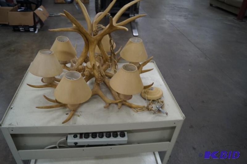 A chandelier made out of resin antl...