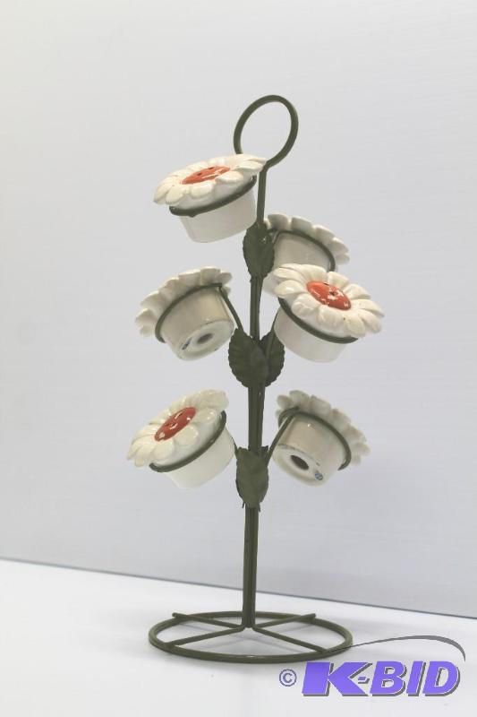 lot 45 image: Vintage Flower Spice Rack 6 PCS On...