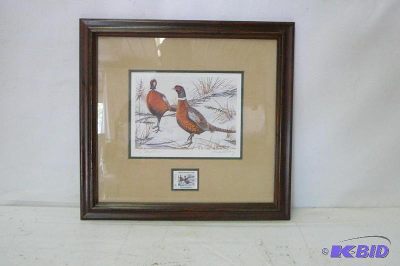 lot 11 image: 1980 New Hanpshire Pheasant print &...