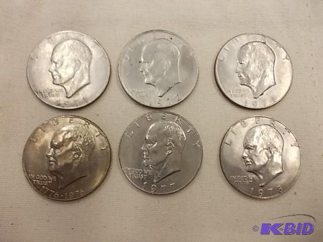 6- Eisenhower Dollars...