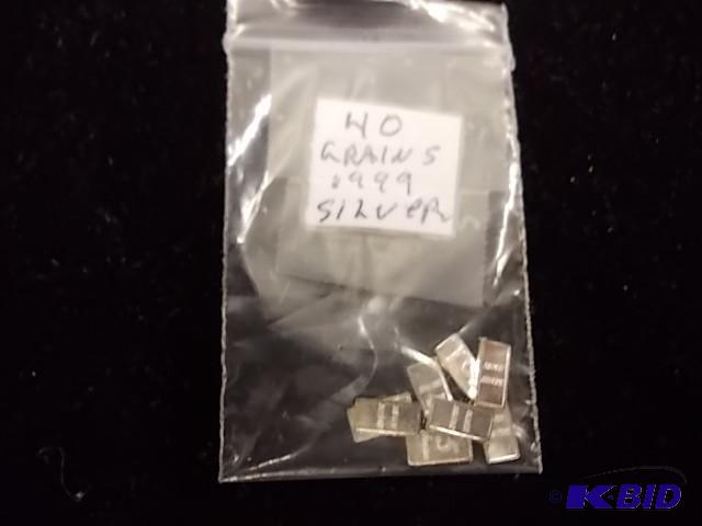 Bag Of 40 Grains Of .999 Silver Bar...