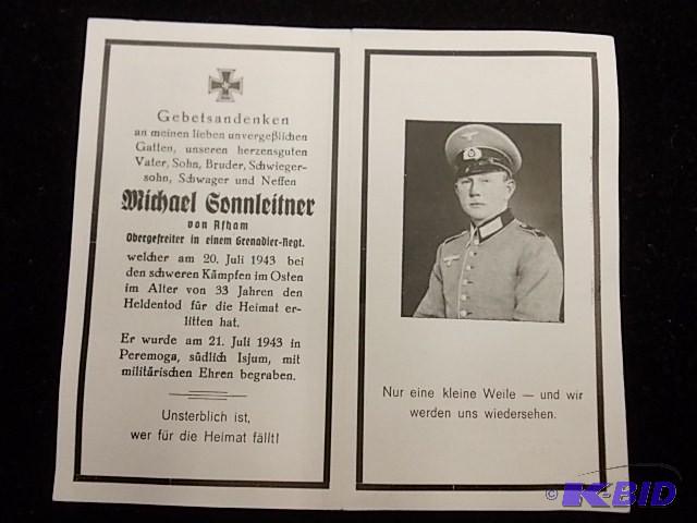 German Soldier Memorial Prayer Car...