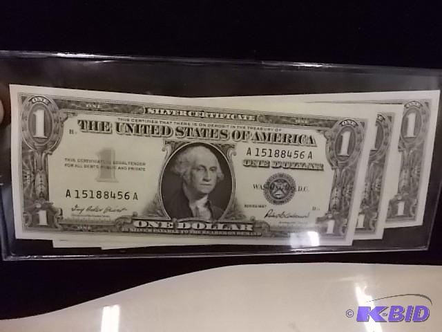 3-One Dollar Silver Certificates Se...