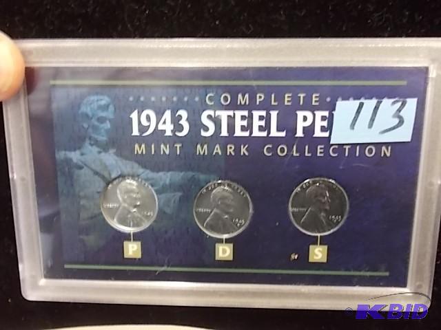 War Time Steel Penny Collection Unc...