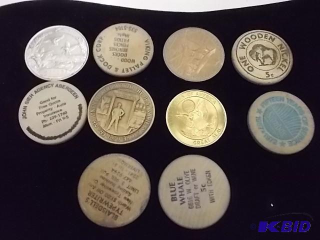 Tokens &amp Wooden Nickels 10 Piec...