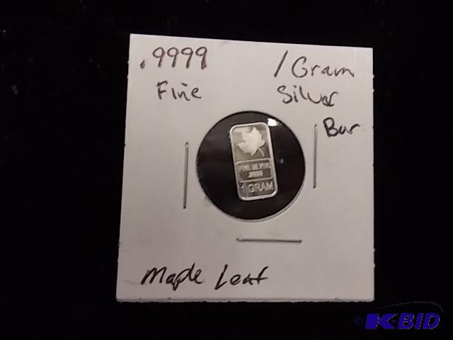 Maple Leaf Silver Bar 1 Gram .999 F...