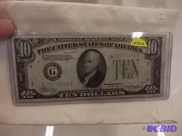 Ten Dollar Federal Note 1934 A Seri...