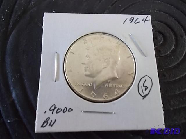 1964 Kennedy Half Dollar 90% Silver...
