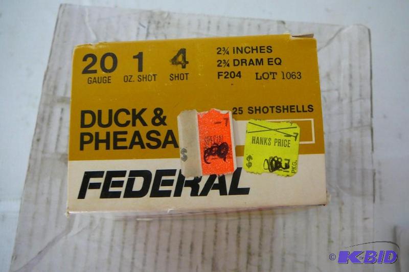 lot 30 image: Federal Duck & Pheasant 20GA 1o...