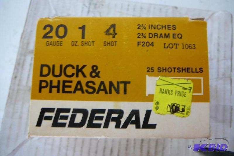 lot 32 image: Federal Duck & Pheasant 20GA 1o...
