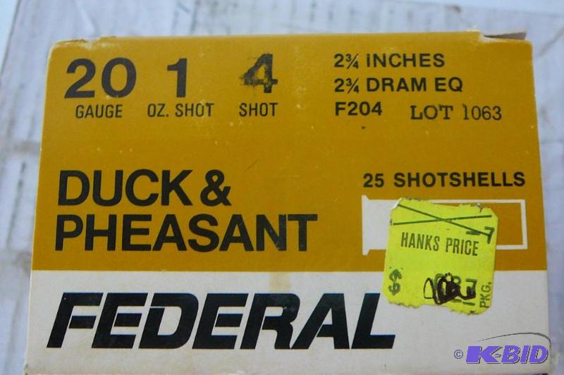 lot 33 image: Federal Duck & Pheasant 20GA 1o...