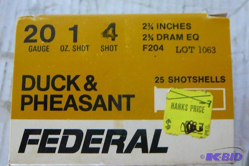 lot 34 image: Federal Duck & Pheasant 20GA 1o...
