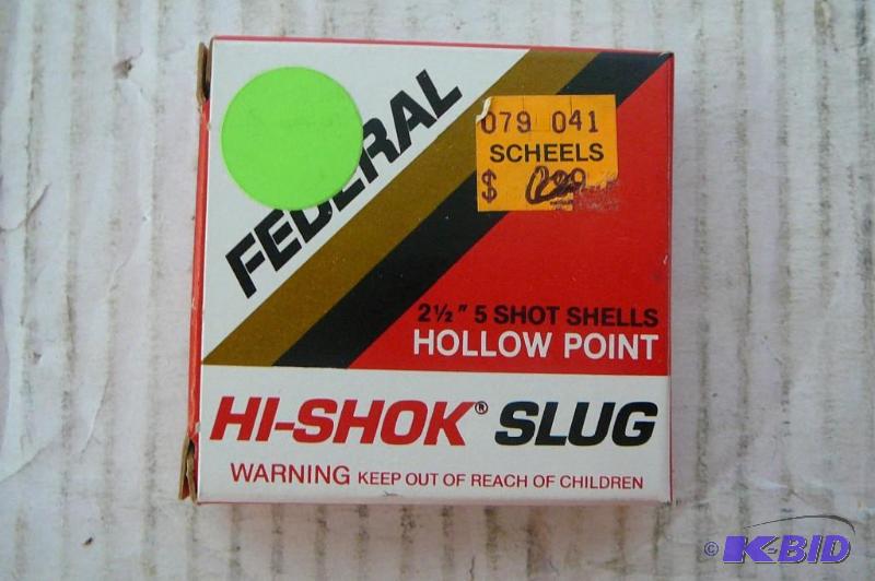 lot 57 image: Federal Hi-Shok slug 2-12 inch 5sh...