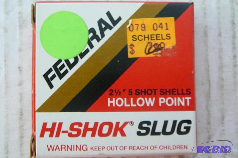 lot 58 image: Federal Hi-Shok slug 2-12 inch 5sh...