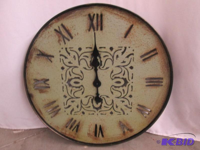 lot 25 image: Pierced Iron Wall Clock