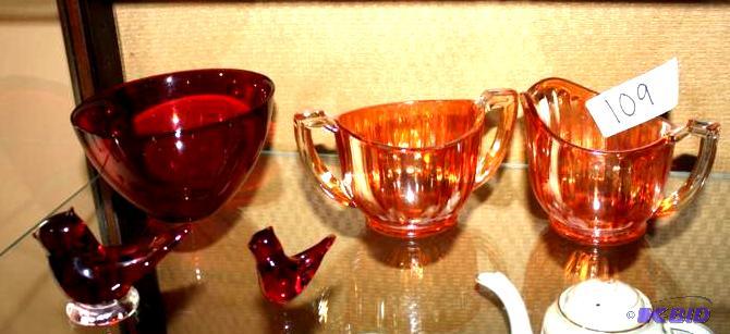 lot 109 image: Orrefors, Carnival Glass, Orrefors Cranberry Glass