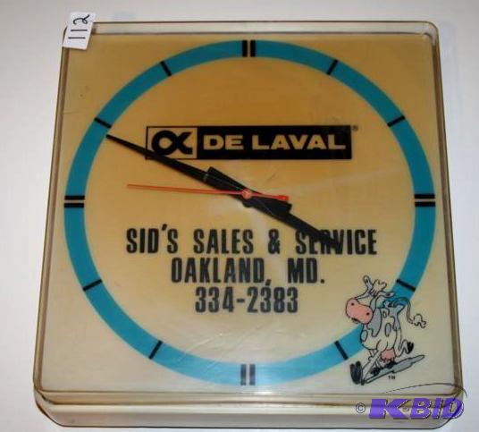 lot 112 image: DeLaval Wall Clock Advertising