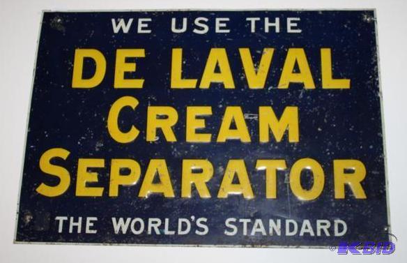 lot 116 image: De Laval Tin Sign