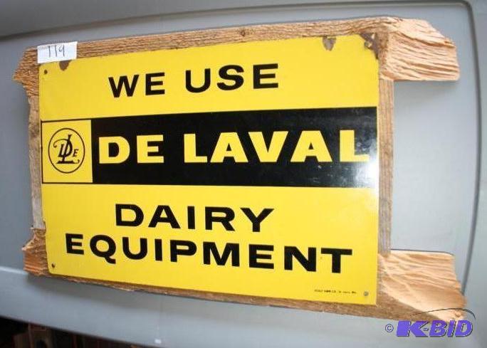 lot 119 image: Framed Tin DeLaval Sign