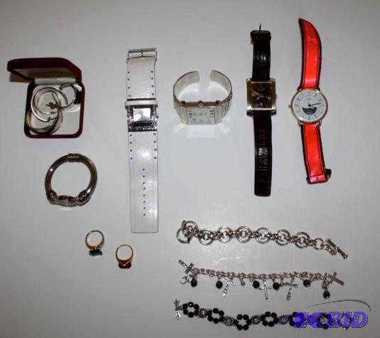 lot 129 image: Watches, Rings, Sterling Earrings