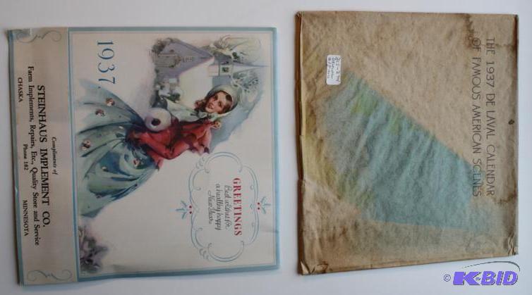lot 152 image: 1937 De Laval Calendar Cover