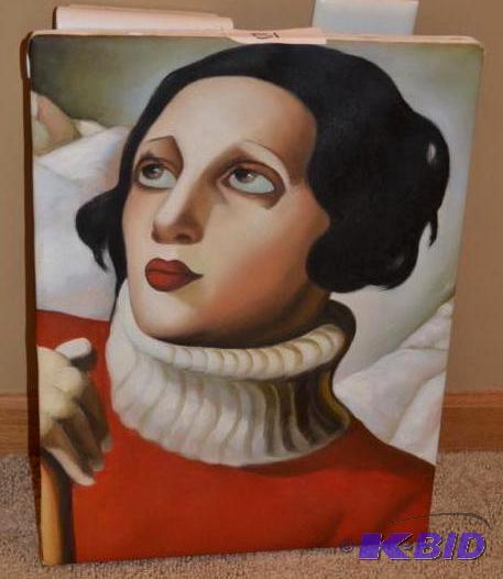 lot 179 image: Saint Mortiz Replica Painting by Tamera De Lempicka