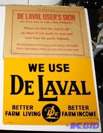 lot 232 image: RARE DeLaval Tin Sign WITH ENVELOPE