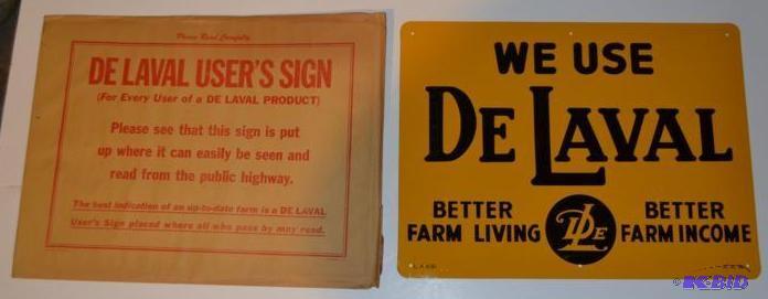 lot 232B image: RARE DeLaval Tin Sign WITH ENVELOPE