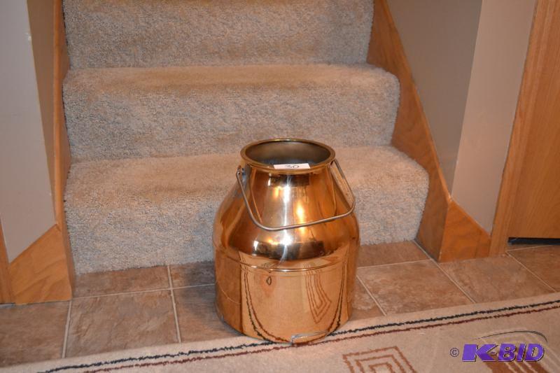 lot 30 image: DeLaval Brass Milk Can