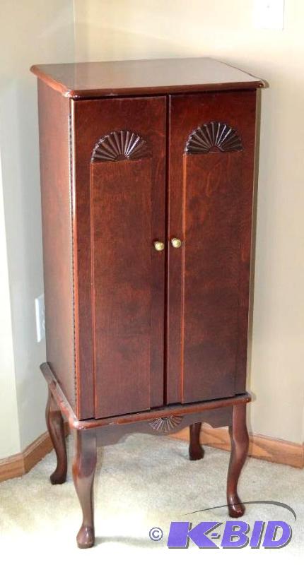 lot 309 image: Early American Silverware Armoire Highboy