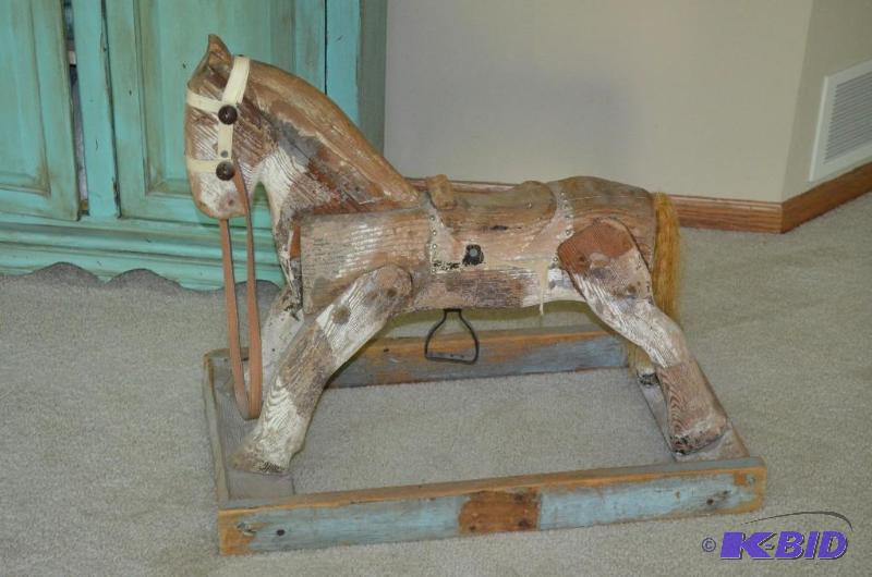 lot 311 image: Primitive Wood Carved Horse