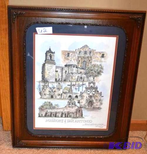 lot 62 image: Framed Art Signed Numbered Larry Bridges