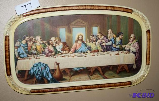lot 77 image: Vintage Framed Last Supper