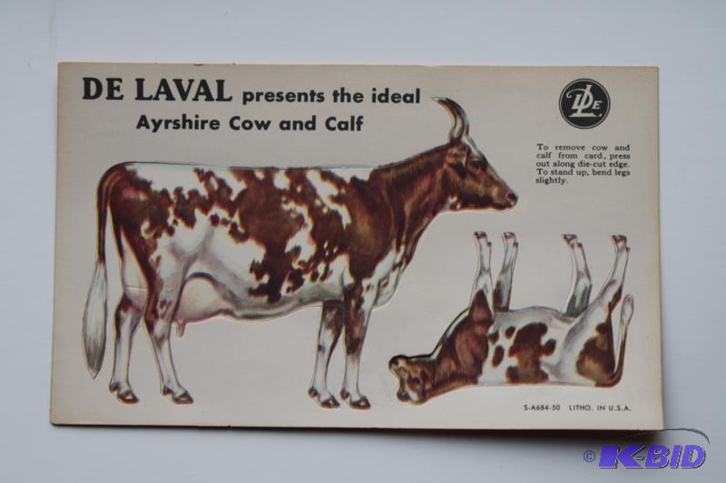 lot 88 image: RARE De Laval Ayrshire Cow Advertising Litho