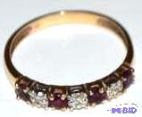 lot 8A image: 10K Gold Ring Garnets